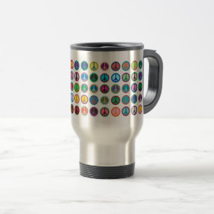Mug De Voyage Symboles de paix colorés