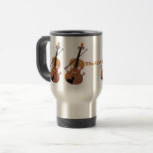 Mug De Voyage Sympa drôle violon personnage de dessin animé (Devant gauche)
