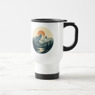 Mug De Voyage T-Shirt Aventure de la Nature au Coucher du Soleil
