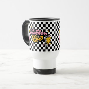 Mug De Voyage T-shirt rétro de la vie de l'enseignant