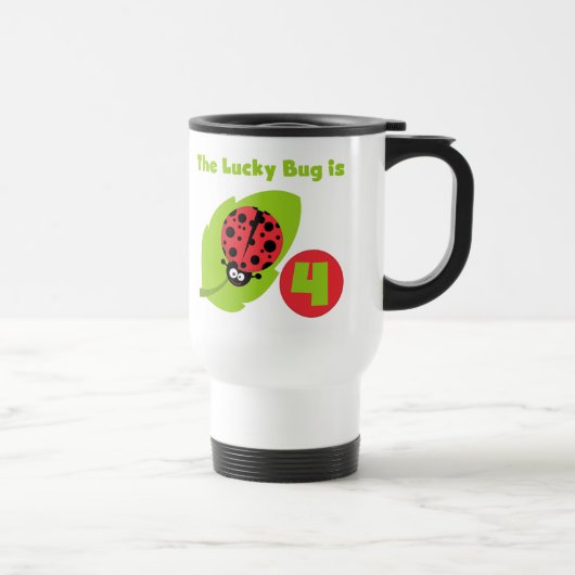 Mug De Voyage T-shirts et cadeaux Lucky Bug 4th Birthday (Droite)