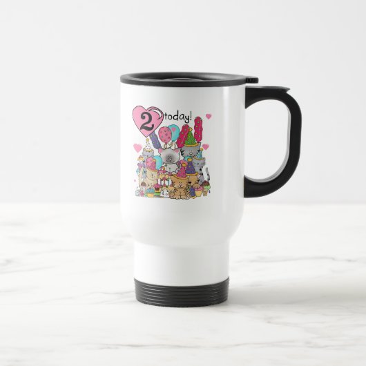 Mug De Voyage T-shirts et cadeaux Party Kittens 2e anniversaire (Droite)