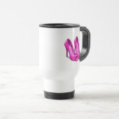 Mug De Voyage Talons Hauts Roses Style Pixel Art 64 Bits (Devant droit)