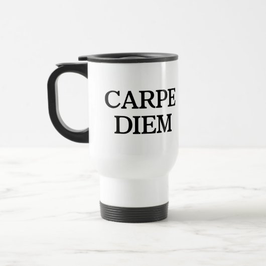 Mug De Voyage Tapis de voyage blanc Carpe Diem (Gauche)