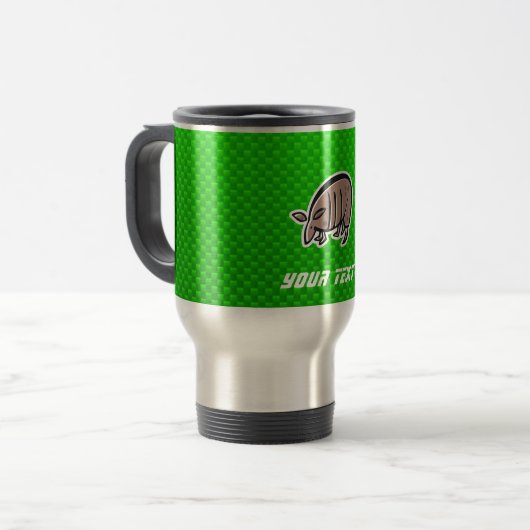 Mug De Voyage Tatou mignon ; Vert (Devant gauche)