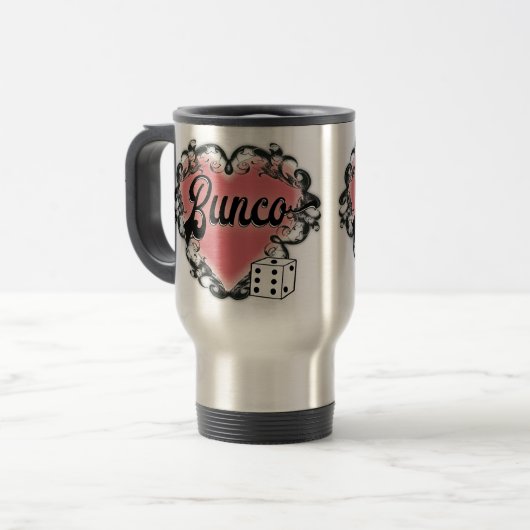 Mug De Voyage tatouage de coeur de bunco (Devant gauche)