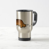 Mug De Voyage Teckel de bande dessinée (à cheveux longs) (Devant droit)