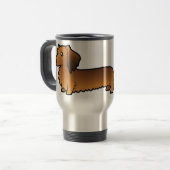 Mug De Voyage Teckel de bande dessinée (à cheveux longs) (Devant gauche)