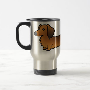 Mug De Voyage Teckel de bande dessinée (à cheveux longs)