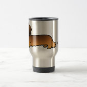 Mug De Voyage Teckel de bande dessinée (à cheveux longs) (Centre)