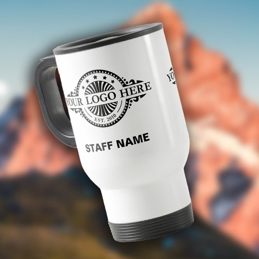 Mug De Voyage Téléchargement de logo, nom du personnel, blanc pr