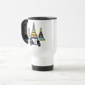 Mug De Voyage Temples thaïlandais et tuk tuks (Devant gauche)