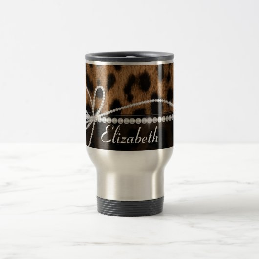 Mug De Voyage Tendance chic ceinturon brun noir leopard (Centre)