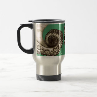 Mug De Voyage Tentacule nautique verte vintage de poulpe