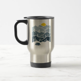 Mug De Voyage Tente de campeur de forêt de montagne sauvage