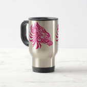 Mug De Voyage Tête de cheval abstraite rose (Devant gauche)