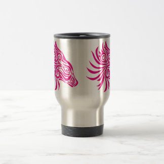 Mug De Voyage Tête de cheval abstraite rose