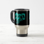 Mug De Voyage Tête de diable crâne noir et vert (Devant gauche)