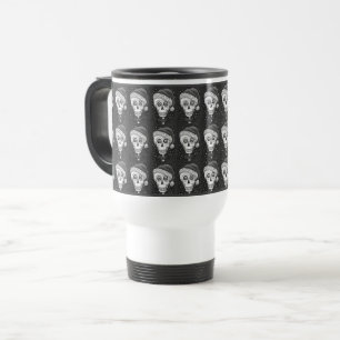 MUG DE VOYAGE TÊTE MORTE PÈRE NOËL SKULL, HUMOUR SKELETON DE NOË