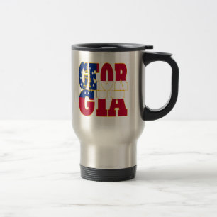 Mug De Voyage Texte du drapeau de l'État de Géorgie