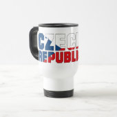 Mug De Voyage Texte et Emblème du drapeau de la République tchèq (Devant gauche)