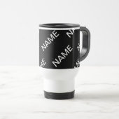 Mug De Voyage Texte personnalisable | Bold Modern Black & White (Devant droit)