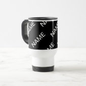 Mug De Voyage Texte personnalisable | Bold Modern Black & White (Devant gauche)