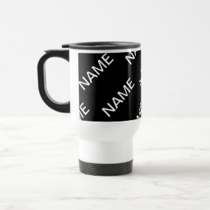 Mug De Voyage Texte personnalisable Moderne gras Noir & Blanc