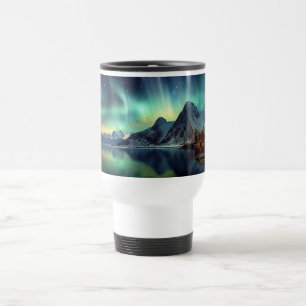 Mug De Voyage Texte personnalisé Aurora Borealis
