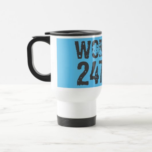 Mug De Voyage Texte usé et rayé Workout 247365 bleu (Gauche)