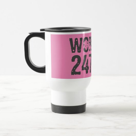 Mug De Voyage Texte usé et rayé Workout 247365 rose (Gauche)