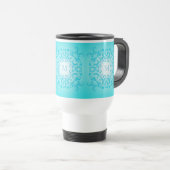 Mug De Voyage Texture baroque de gradient de turquoise de style (Devant droit)