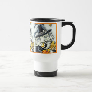MUG DE VOYAGE THANKSGIVING PACHYDERM, THANKFUL PILGRIM ELEPHANT