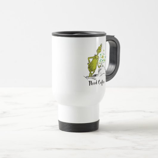 Mug De Voyage The Grinch | Besoin de café drôle (Devant droit)