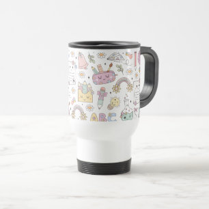 Mug De Voyage Thème de conception d'école Groovy