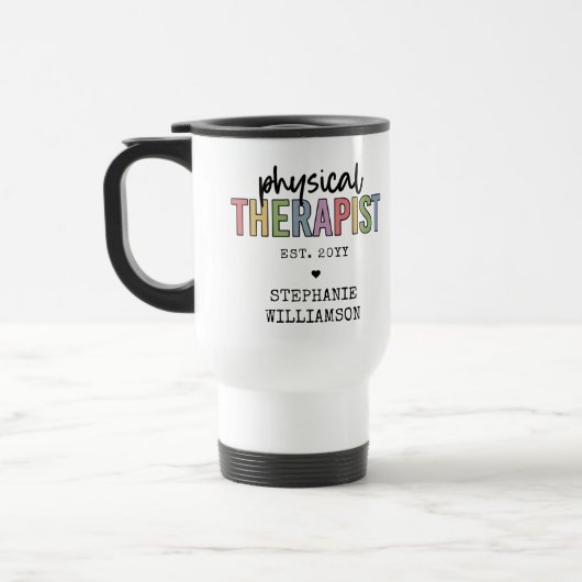 Mug De Voyage Thérapeute physique sur mesure PT Diplômes (Gauche)