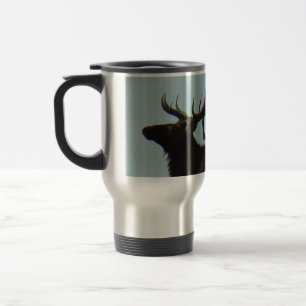 Mug De Voyage Tir dans la tête silhouette d'élan mâle E11
