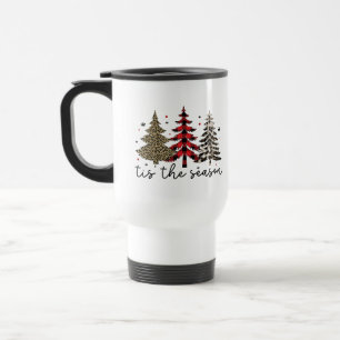 Mug De Voyage "Tis the Season" Plaid Leopard Christmas Trees