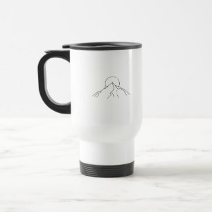 Mug De Voyage Titre minimaliste Mountain & Sun Line Art