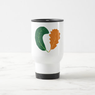 Mug De Voyage Toile Moderne Terreuse à Cœur de Feuilles