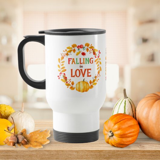 Mug De Voyage Tomber dans l'amour Wreath Automne Feuilles Citrou