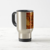 Mug De Voyage Tons Abstraits orange, marron et vert (Devant gauche)