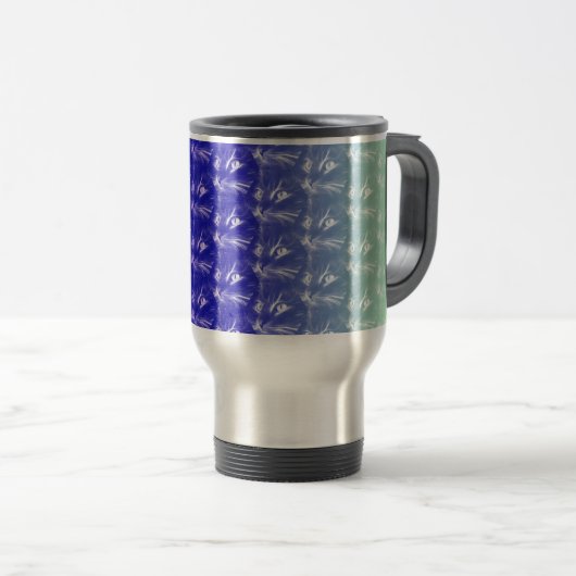 Mug De Voyage Tons De Chat Bleu (Devant droit)