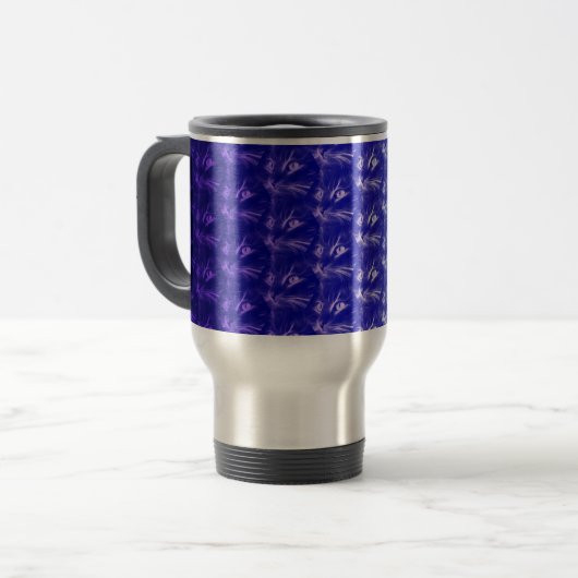 Mug De Voyage Tons De Chat Bleu (Devant gauche)