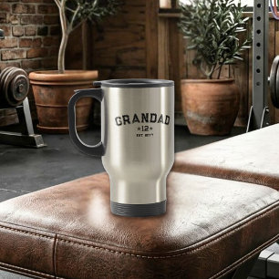 Mug De Voyage Total Grands Black Varsity Grand-père Est Année Hé