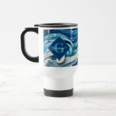 Mug De Voyage Tourbillons d'hiver bleus et gelés (Gauche)