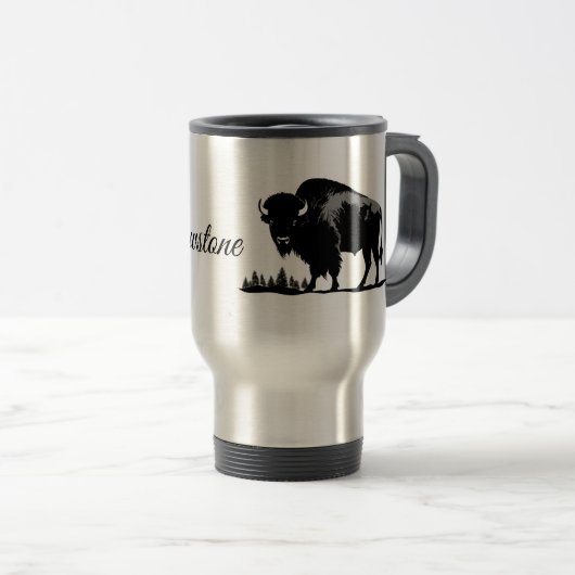 Mug De Voyage Tournez Mug-Yellowstone Buffalo (Devant droit)