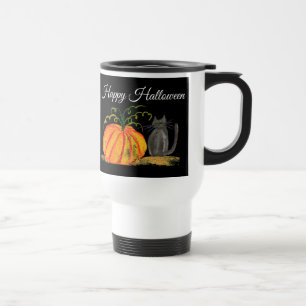 Mug De Voyage Trace ou traitement Halloween Citrouille Chat Cute