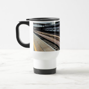 Mug De Voyage Train bleu et blanc, à la gare