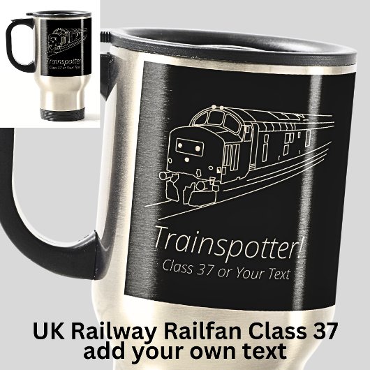 Mug De Voyage Trainspotter Classe 37 Railfan UK Railway Diesel